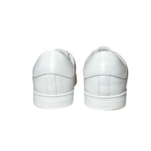 Burberry Men's White Leather Logo Low Top Designer Sneakers Shoes Size 41.5 - Picture 7 of 10